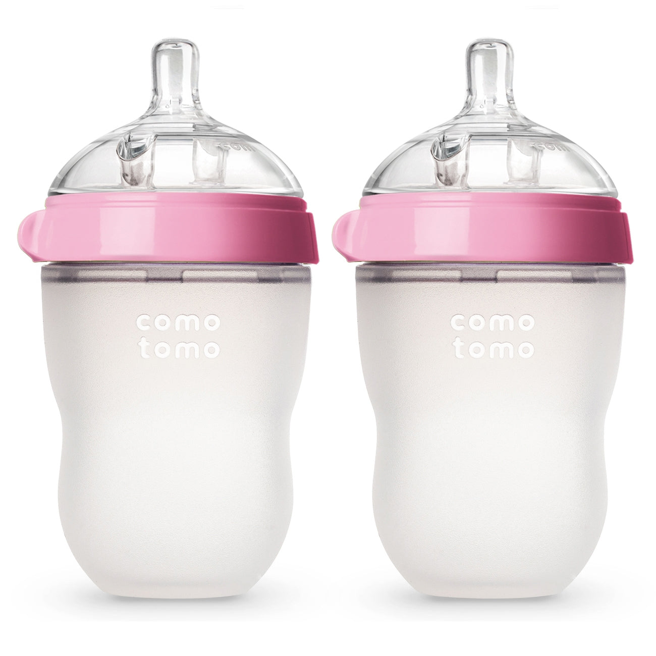 Comotomo Natural Feel Baby Bottle Double Pack 5 oz - Pink