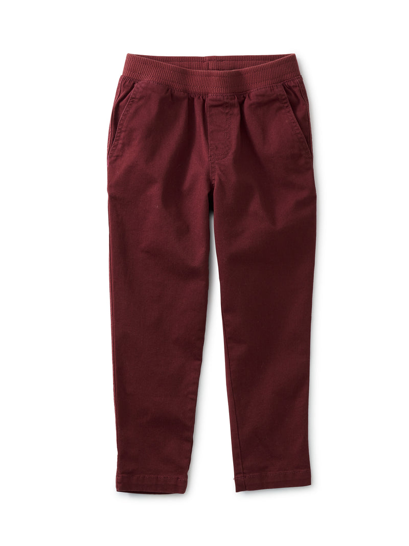 Tea Collection Timeless Stretch Twill Pant - Red Mahogany