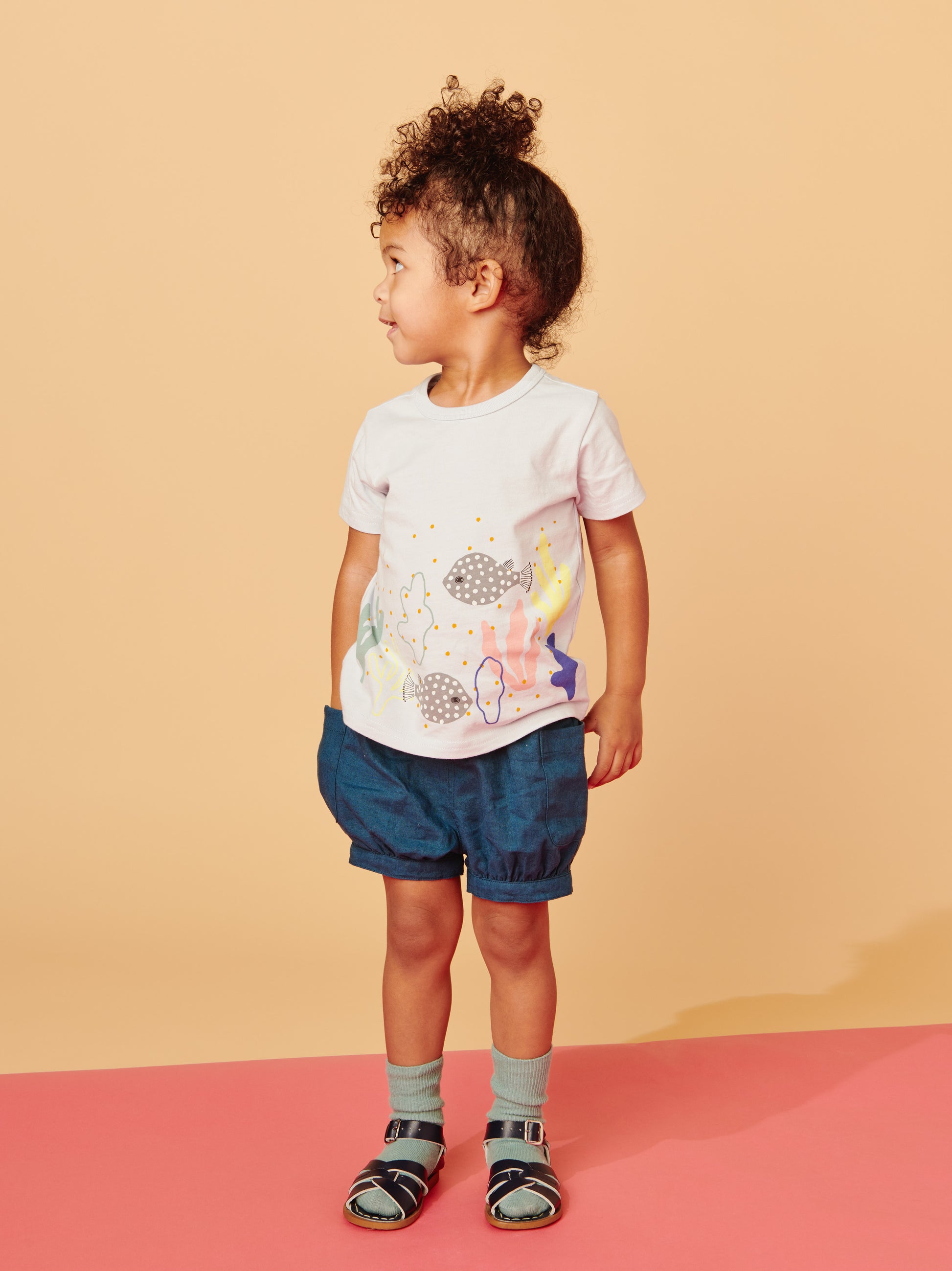 Tea Collection Bubble Baby Pocket Shorts - Bedford Blue