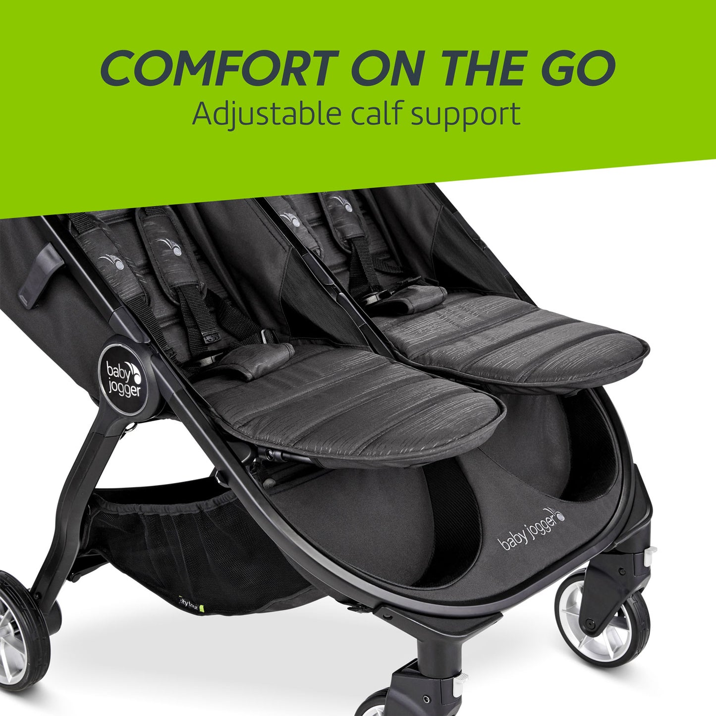 Baby Jogger City Tour 2 Double Stroller adjustable calf support