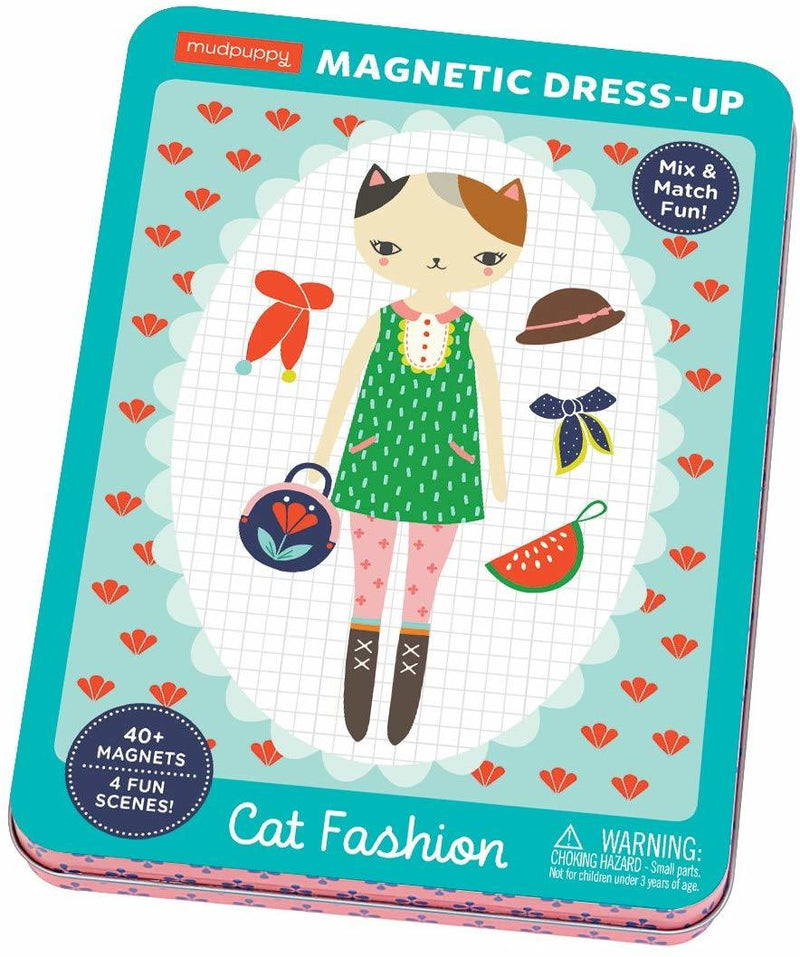 Mudpuppy Magnetic Dress-Up Tin - Cat Fashion