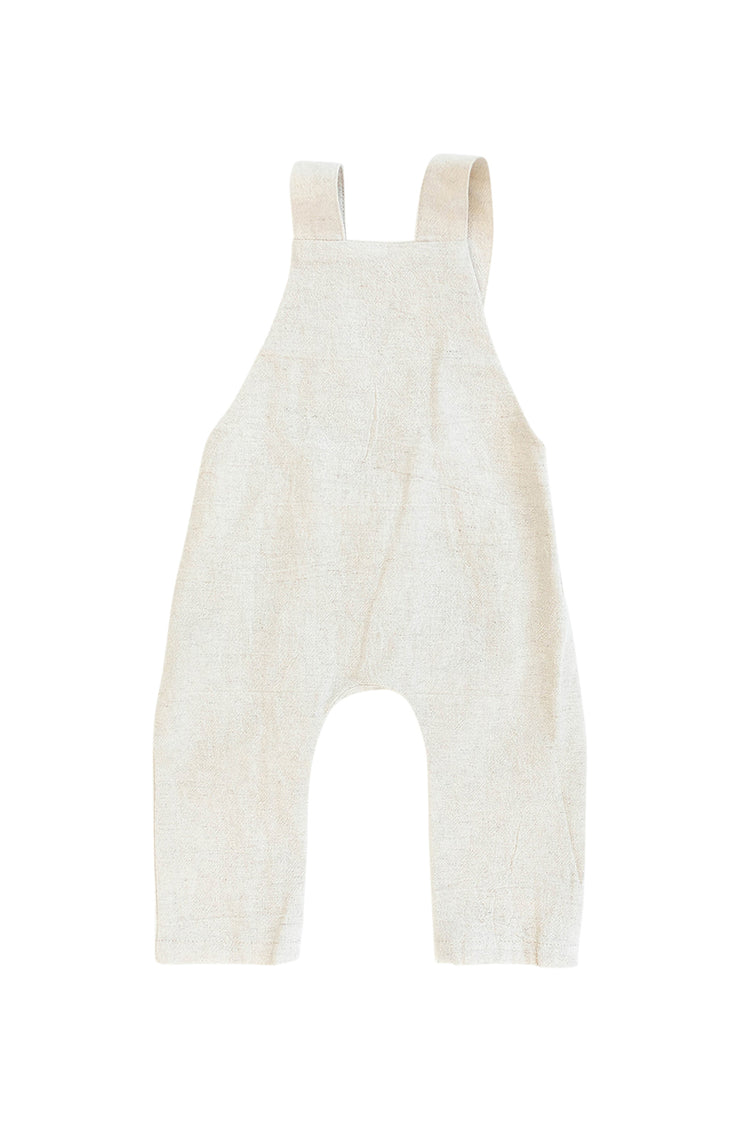 Mebie Baby Linen Cotton Overalls - Oatmeal