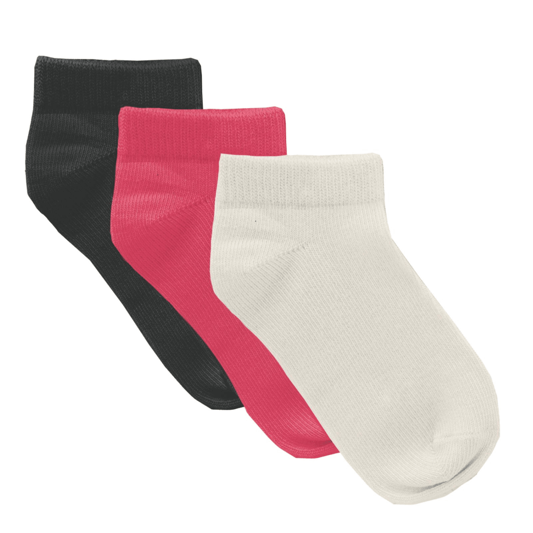 KicKee Pants Ankle Socks Set of 3 - Natural / Taffy / Midnight