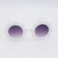The Baby Cubby Kids' Flower Sunglasses - White with Violet Lenses