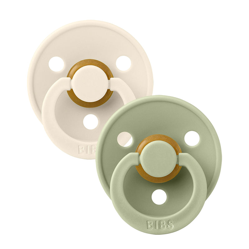 BIBS Colour 2-Pack Pacifier Set - Ivory / Sage