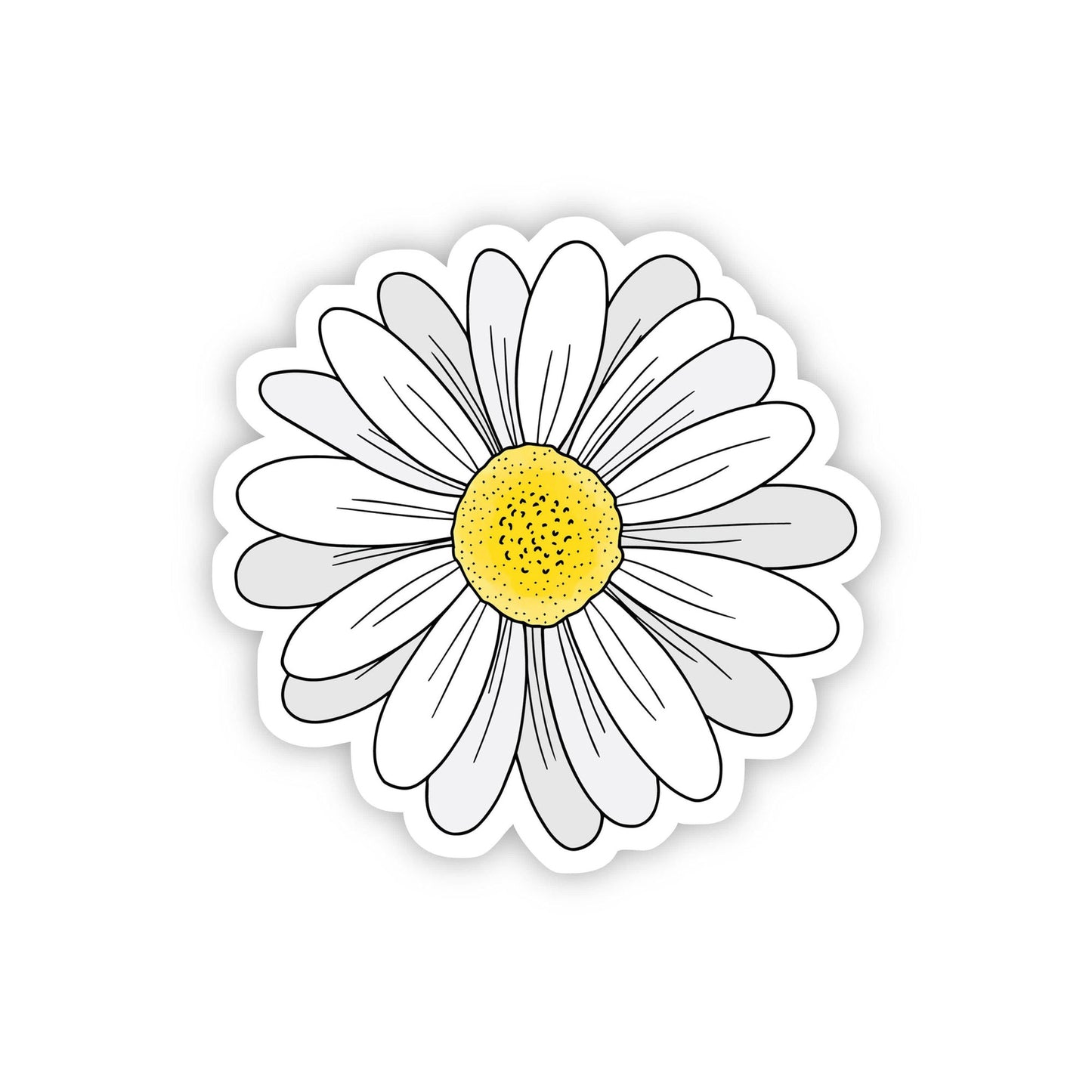 Big Moods Daisy Aesthetic Flower Sticker - White with Light Yellow / VSCO