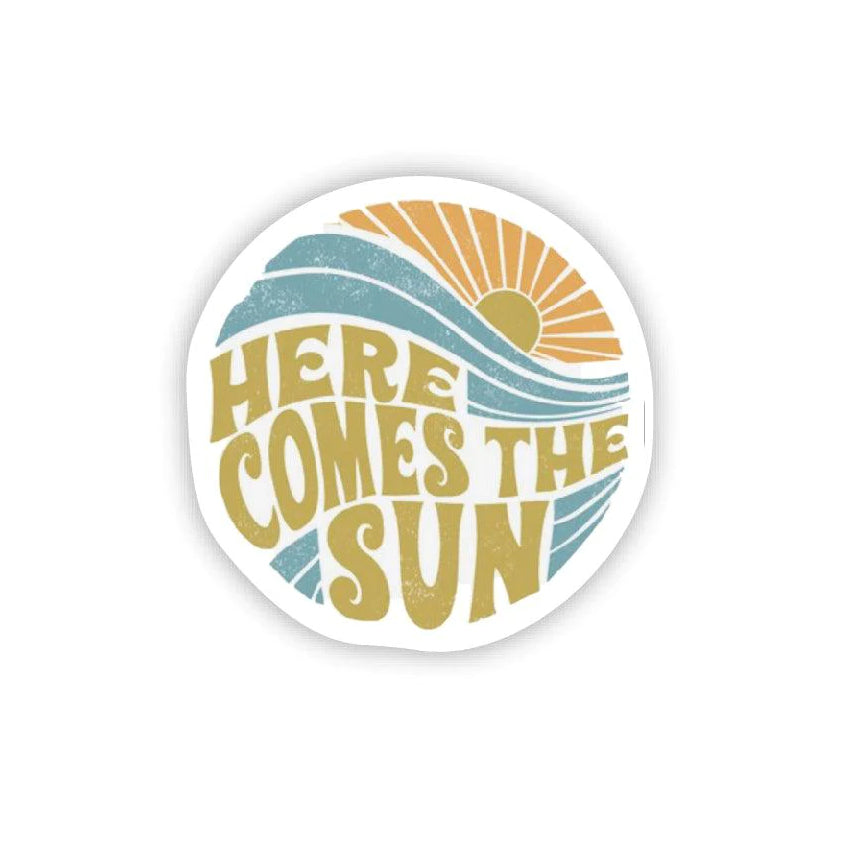 Big Moods Here Comes The Sun Sticker - Multicolor Round