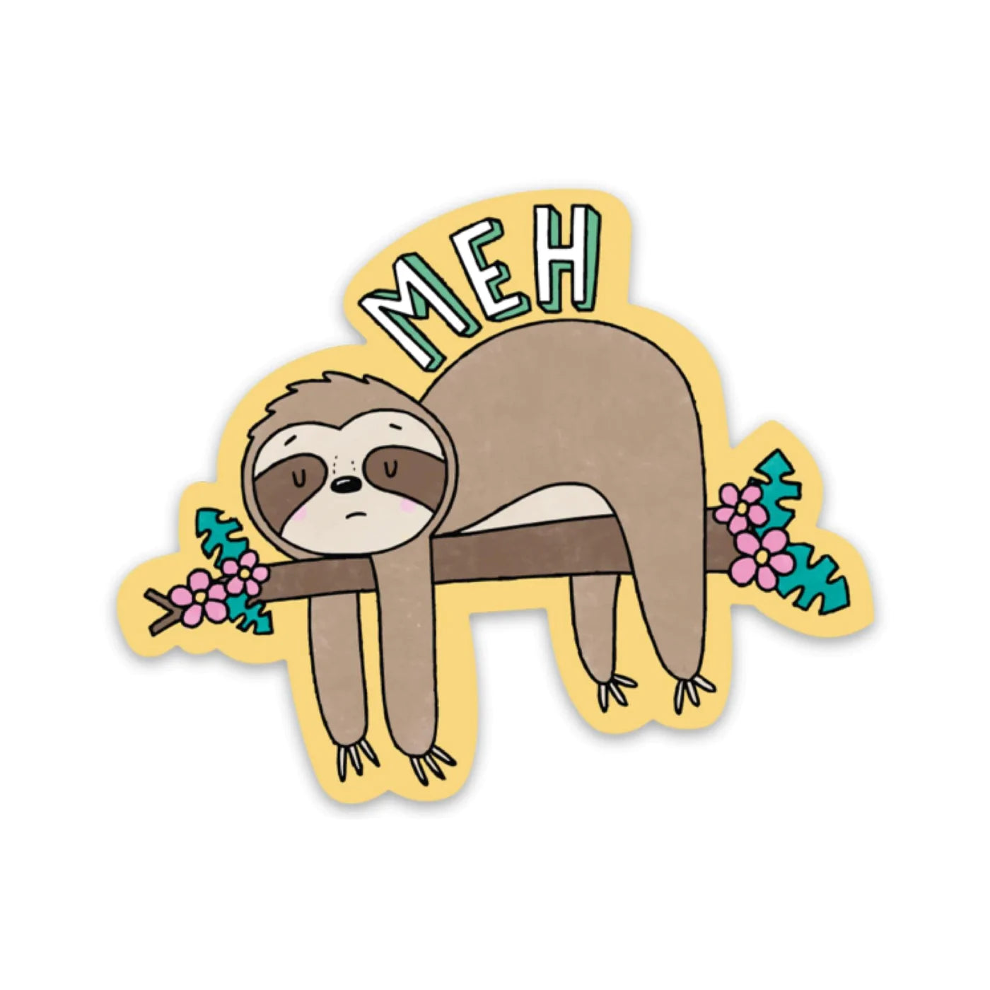 Big Moods Meh Sticker - Sloth