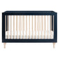 Babyletto Lolly 3-in-1 Convertible Crib with Toddler Bed Conversion Kit - Navy/Washed Natural