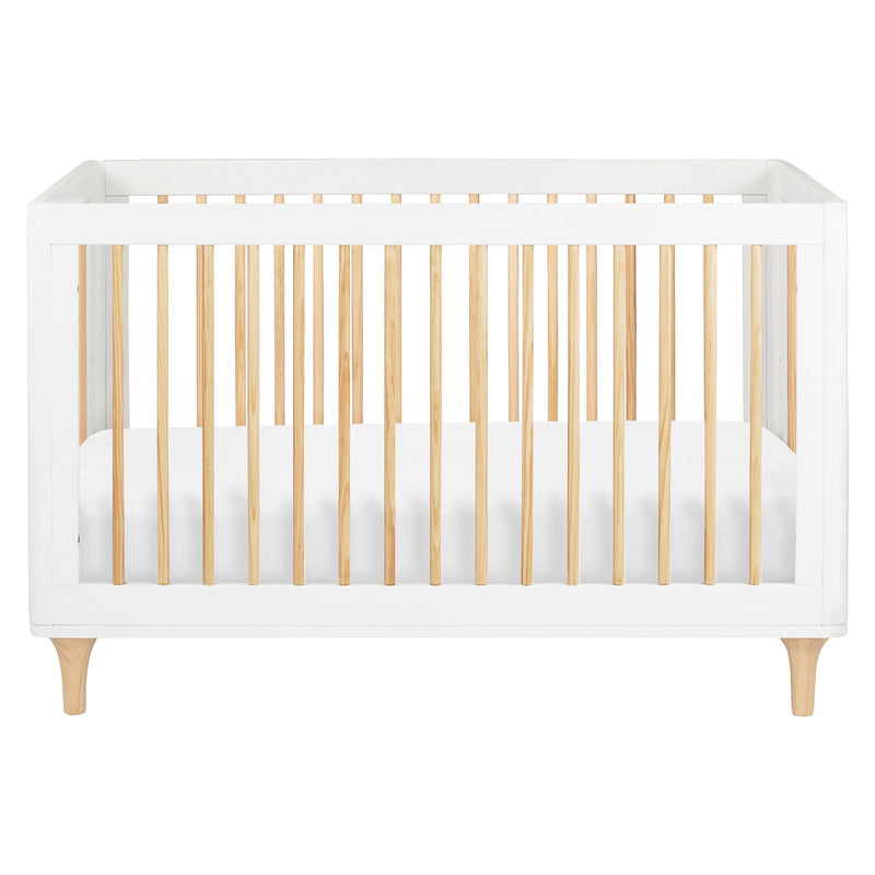 Babyletto Lolly 3-in-1 Convertible Crib with Toddler Bed Conversion Kit - White/Washed Natural
