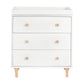 Babyletto Lolly 3-Drawer Changer Dresser with Removable Changing Tray - White/Natural