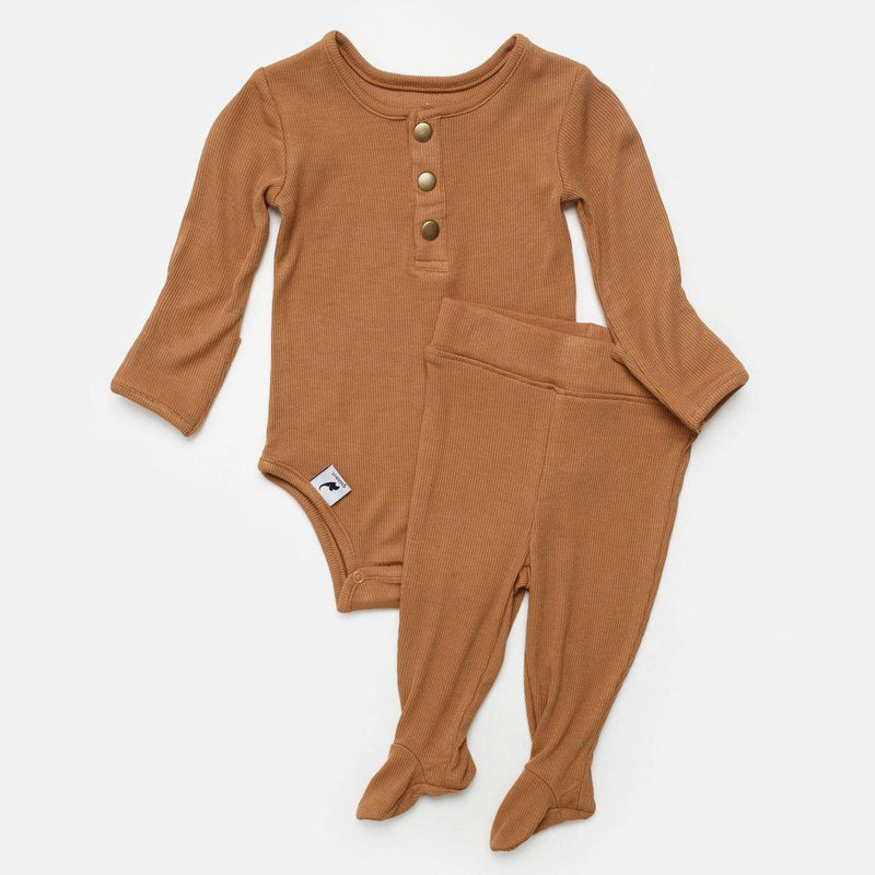 Quinn St Ribbed Two-Piece Set - Camel