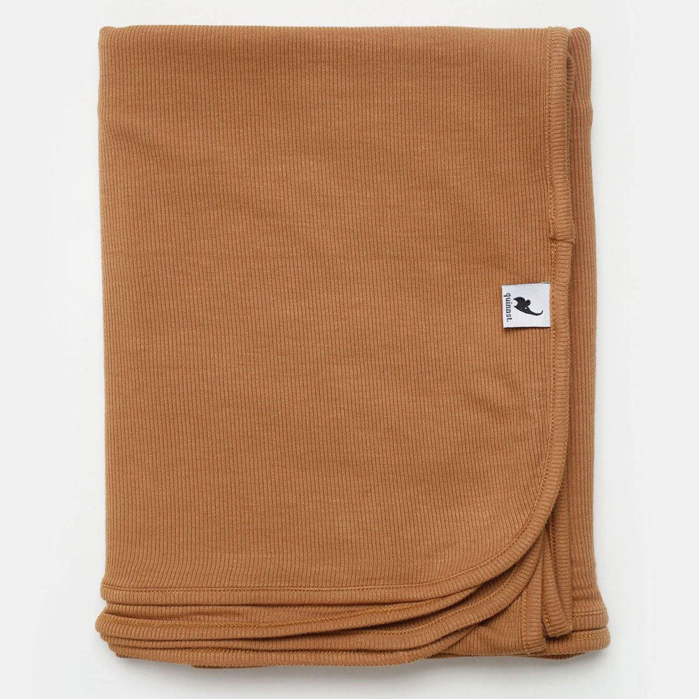 Quinn St Ribbed Stretchy Swaddle - Camel