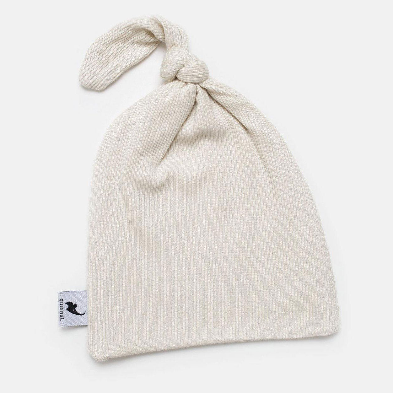 Quinn St Ribbed Top Knot Hat - Oatmeal