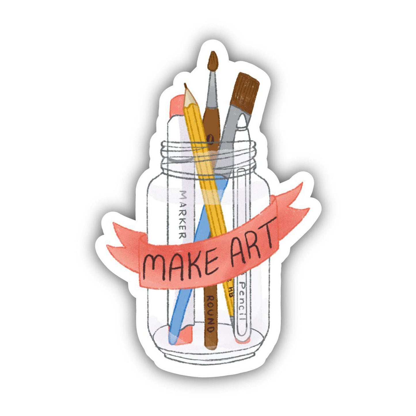 Big Moods Make Art Sticker - Jar of Supplies
