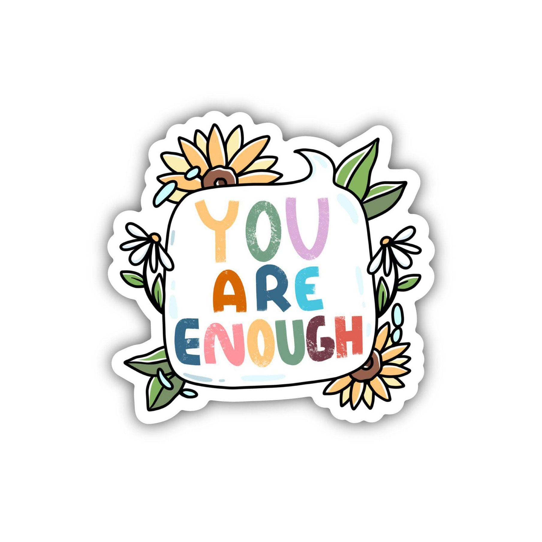 Big Moods You Are Enough Sticker - Multicolor Quote Bubble