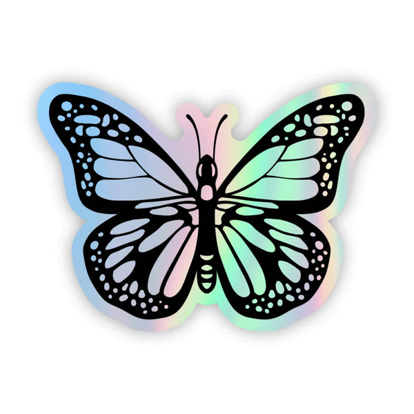 Big Moods Butterfly Sticker - Holographic Background