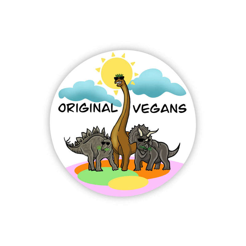 Big Moods Original Vegans Dinosaurs Sticker - Multicolor