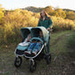 Mother Pushing Children in Bumbleride 2022 Indie Twin Stroller - Sea Glass