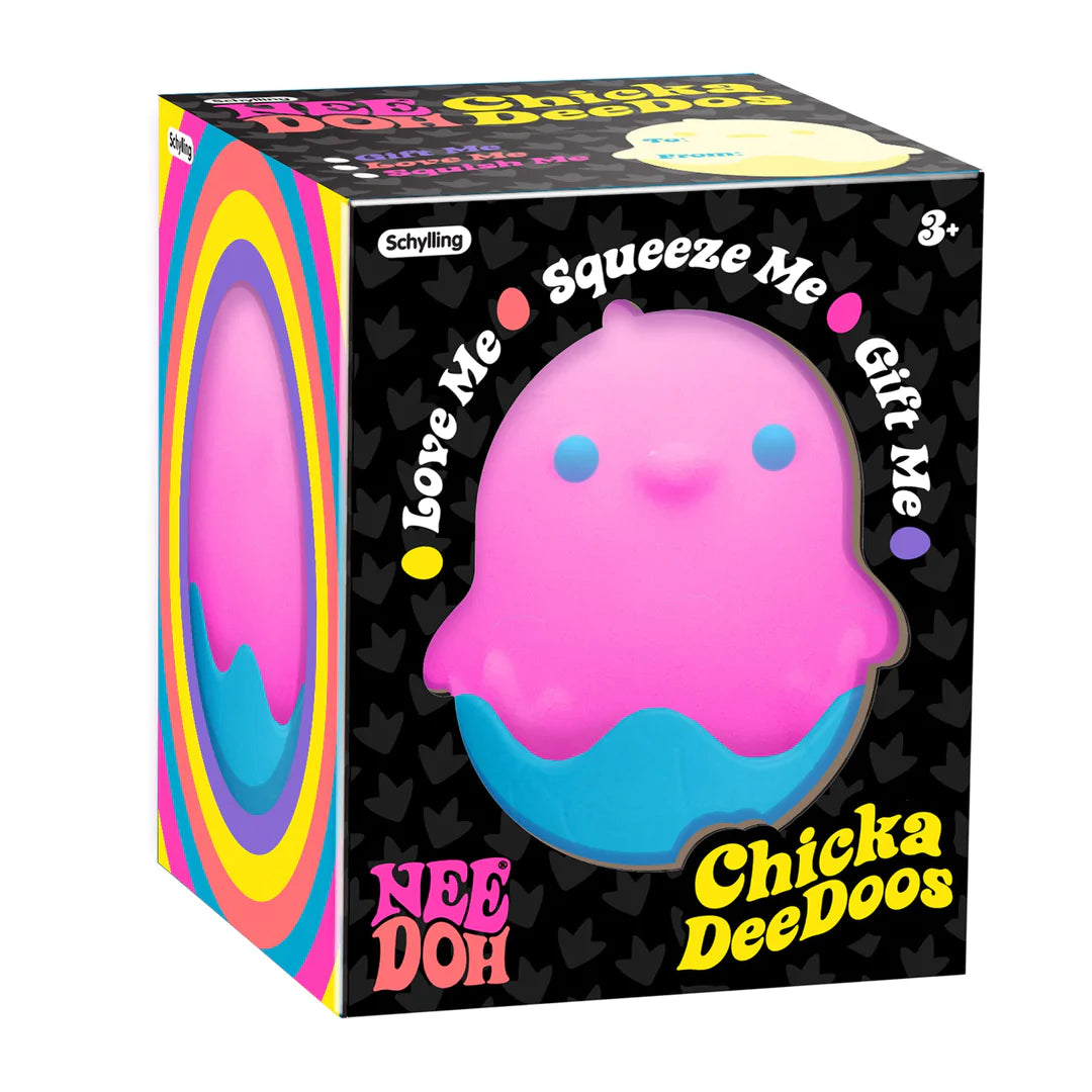 Schylling NeeDoh ChickaDeeDoo - Pink with Blue Egg