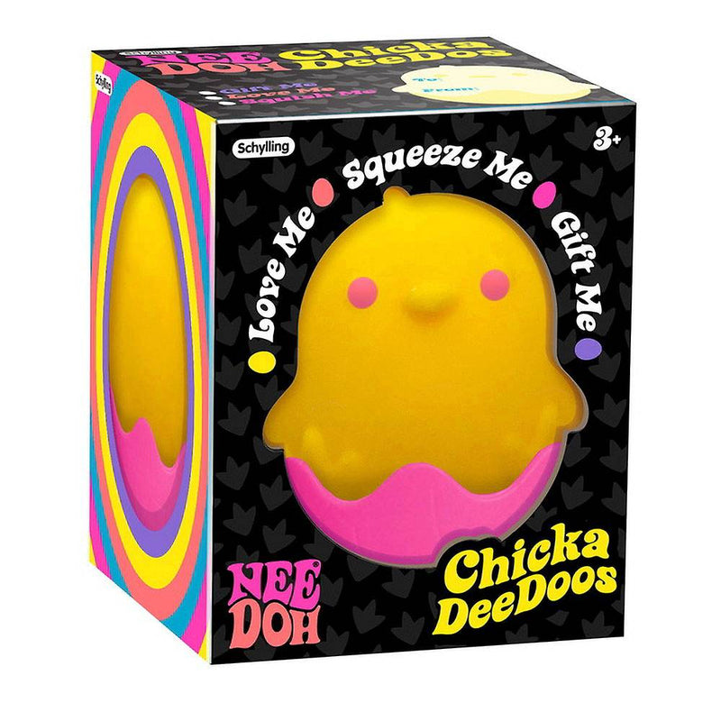 Schylling NeeDoh ChickaDeeDoo - Yellow with Pink Egg