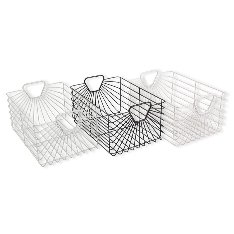 Dadada Central Park Storage Baskets - Set of 3 - White Sage Black