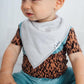Baby wearing Copper Pearl Single Baby Bandana Bib - Grey