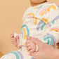 Tea Collection Footed Baby Romper - Painted Rainbow