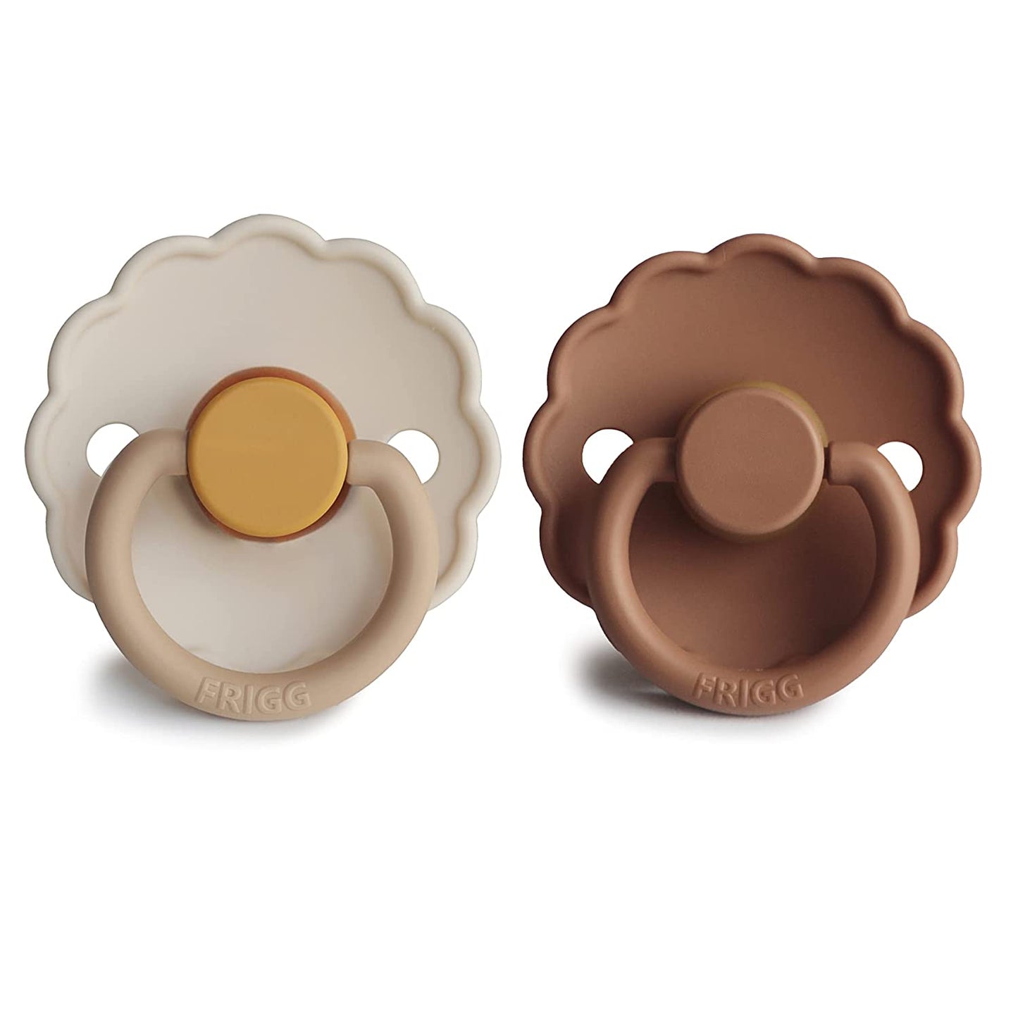 FRIGG Daisy Natural Rubber Pacifier - 2-Pack - Chamomile / Peach Bronze