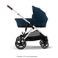 Cybex Gazelle S 2 Stroller with cot- Ocean Blue with Silver Frame