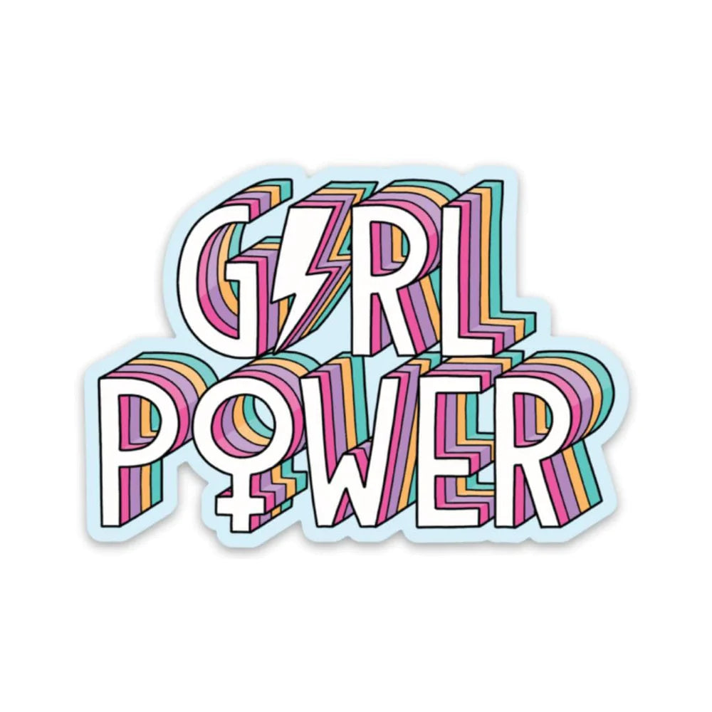 Big Moods Girl Power Sticker - Lightning and Female Gender Symbol