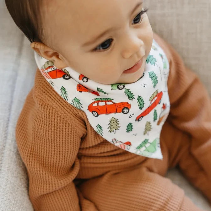 Baby Wearing Copper Pearl Single Holiday Bandana Bib - Griswold Cars