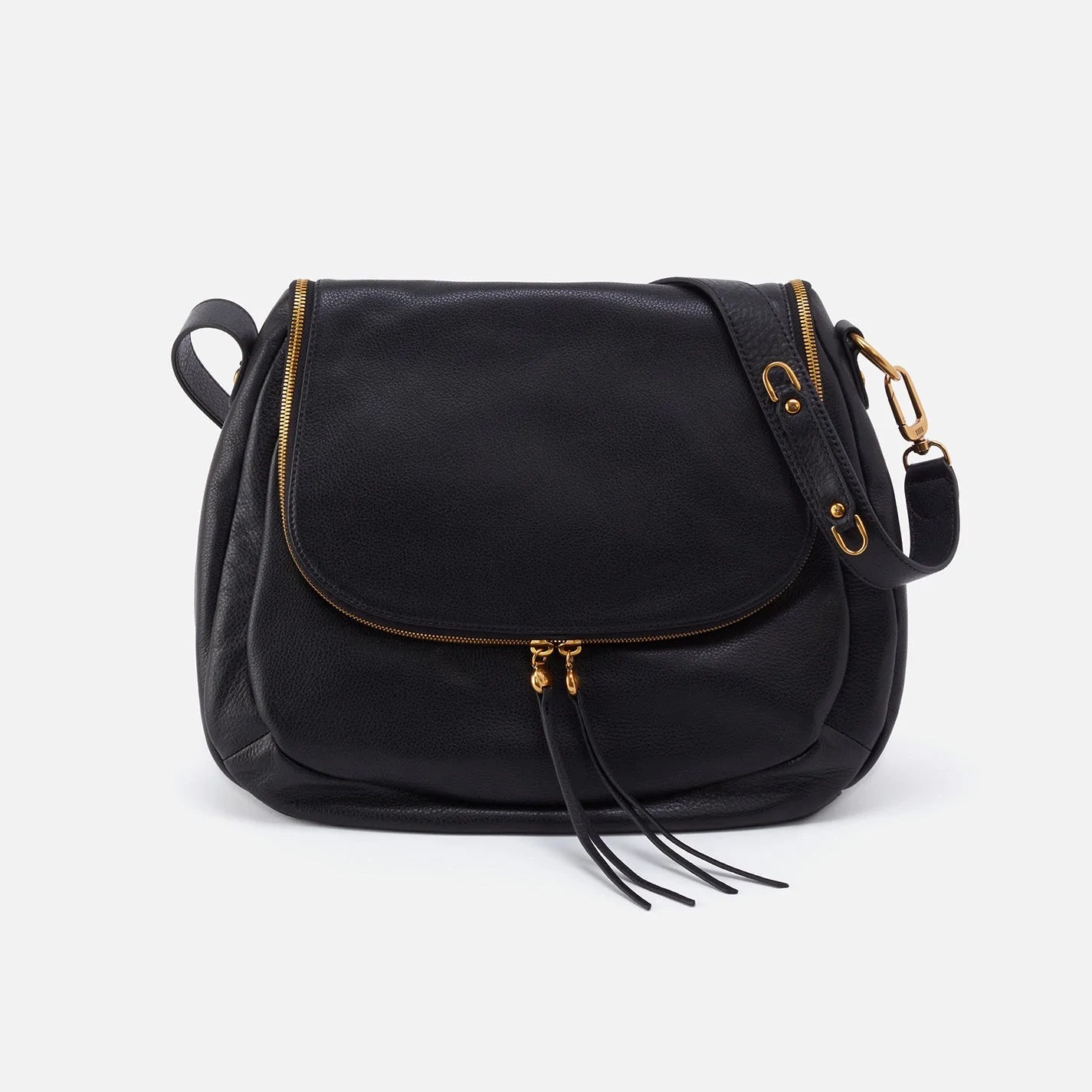 Hobo Bags Fern Convertible Shoulder Bag - Velvet Pebbled Leather - Black