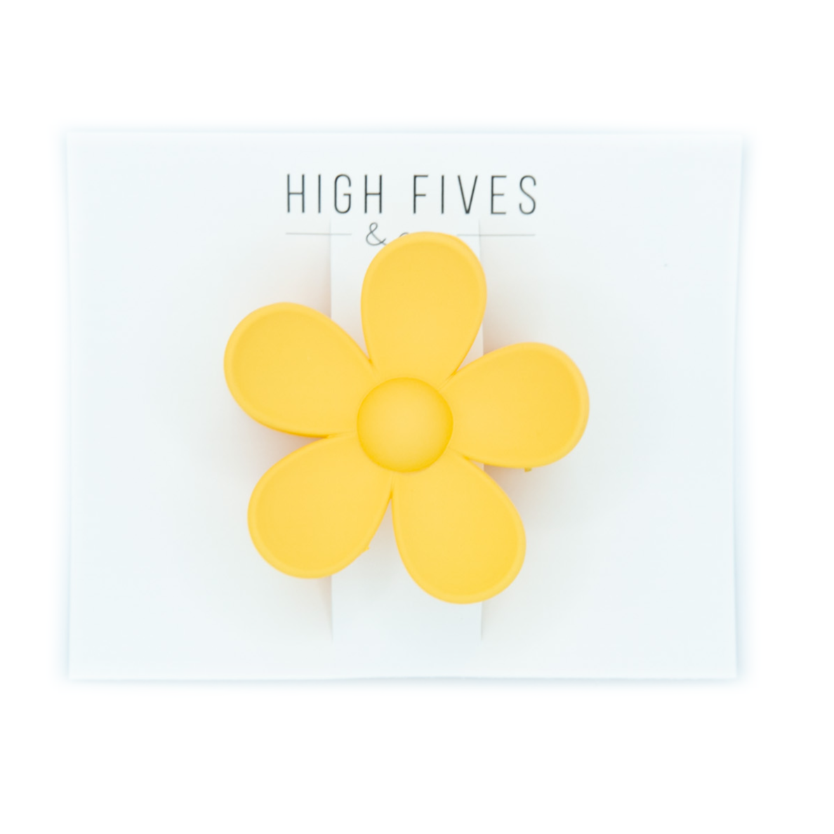 High Fives Flower Hair Claw Clips 2.95" - Sunny Yellow