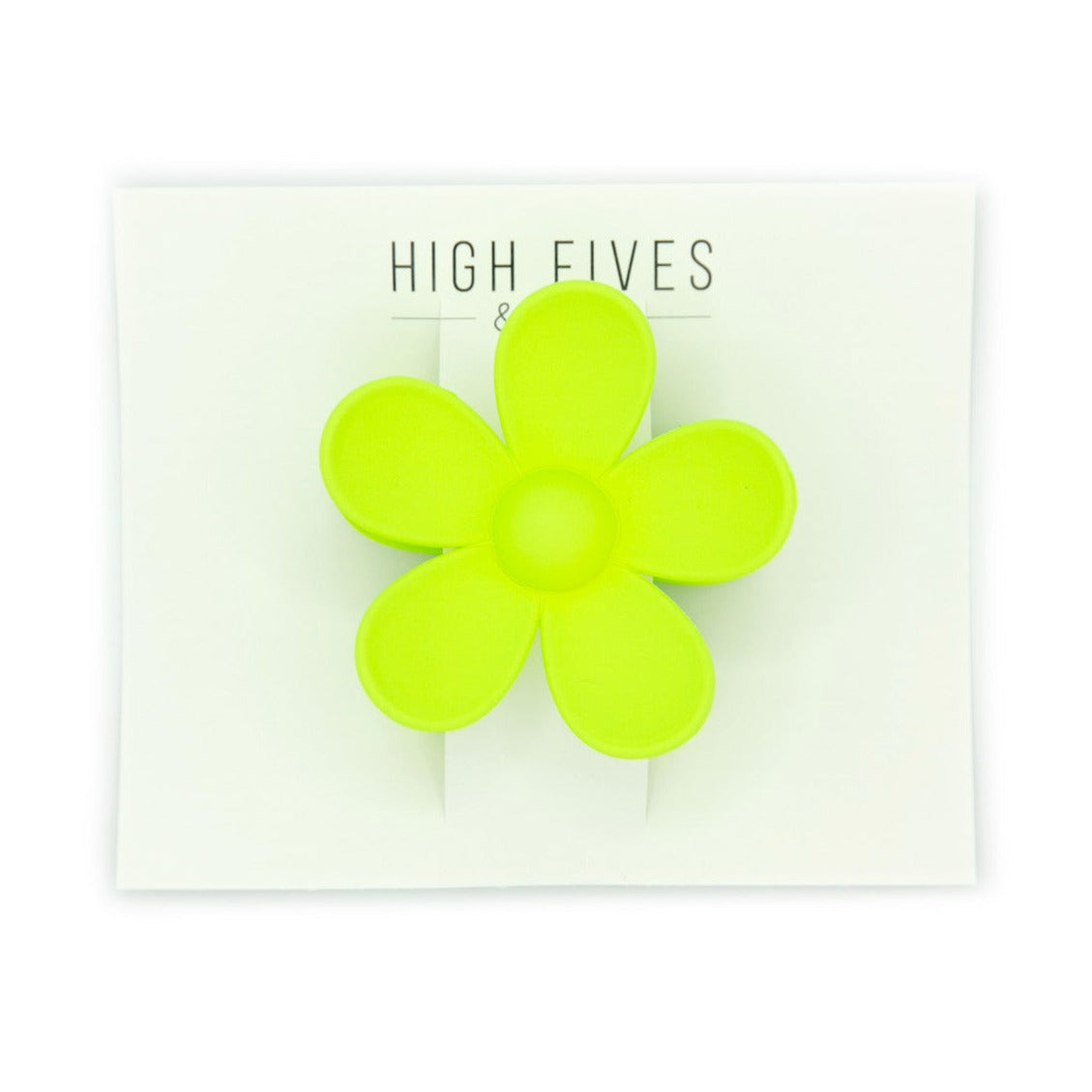 High Fives Flower Hair Claw Clips 2.95" - Electric Green