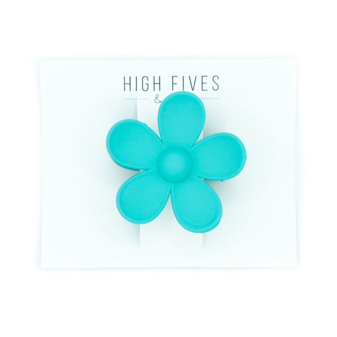 High Fives Flower Hair Claw Clips 2.95" - Aqua