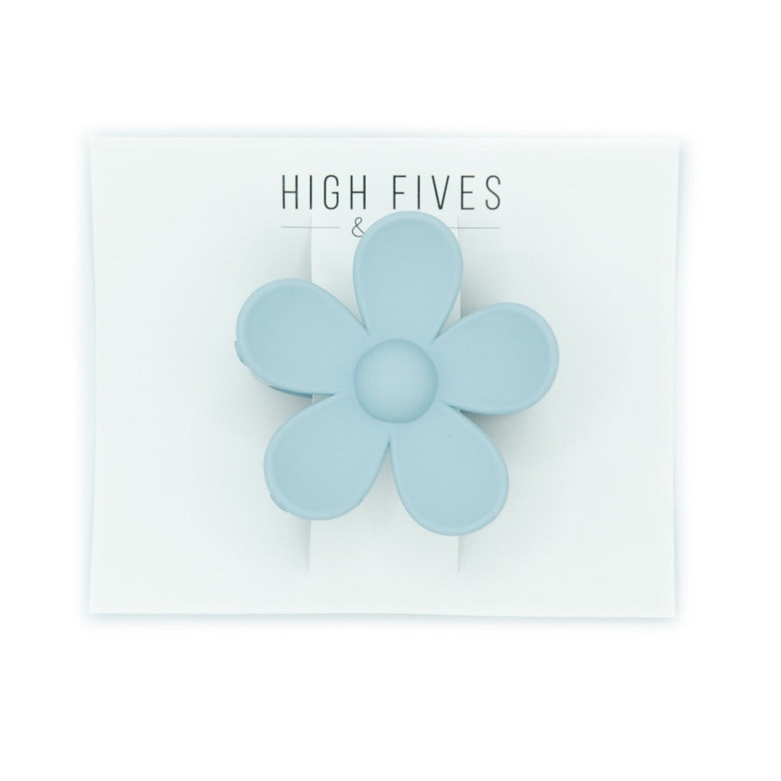 High Fives Flower Hair Claw Clips 2.95" - Dusty Blue