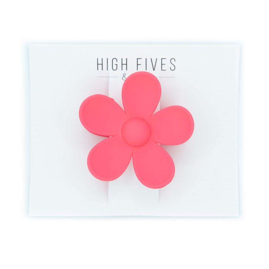 High Fives Flower Hair Claw Clips 2.95" - Electric Pink