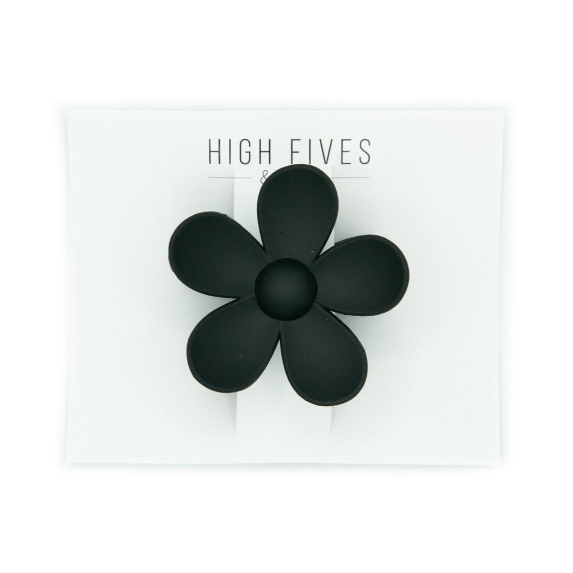 High Fives Flower Hair Claw Clips 2.95" - Black