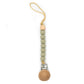 The Baby Cubby Wood Top Silicone Beaded Pacifier Clip - Sage