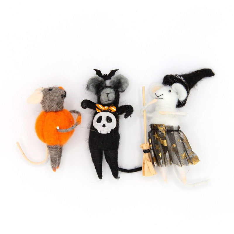 Creative Co-op Wool Felt Halloween Mouse - 6"