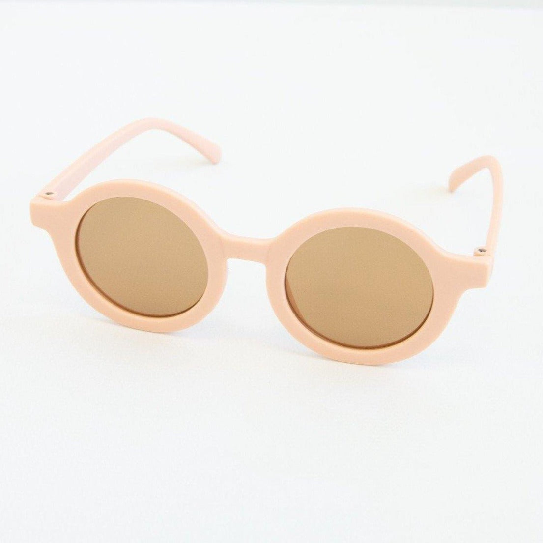 The Baby Cubby Kids' Round Retro Sunglasses - Blush Pink with Brown Lenses