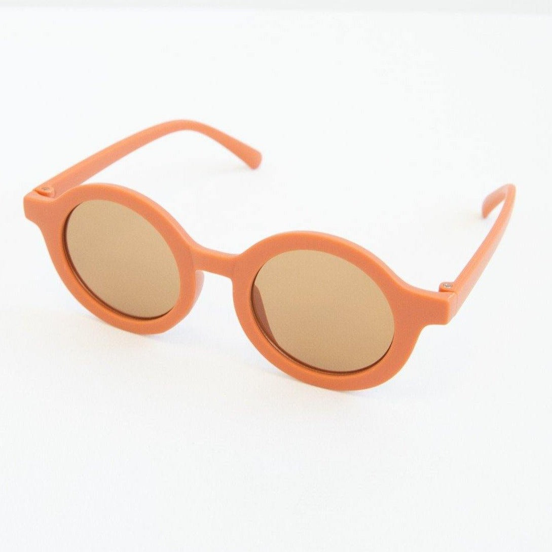 The Baby Cubby Kids' Round Retro Sunglasses  - Orange with Brown Lenses