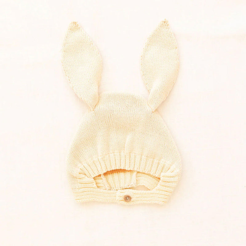 Fin and Vince Bunny Hat - Buttercream with Golden Earth