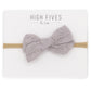 High Fives Eyelet Bow Nylon Headband - Light Grey