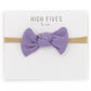 High Fives Waffle Knot Bow Nylon Headband - Lilac