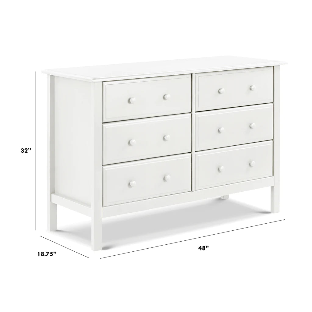 DaVinci Jayden 6-Drawer Double Wide Dresser - White