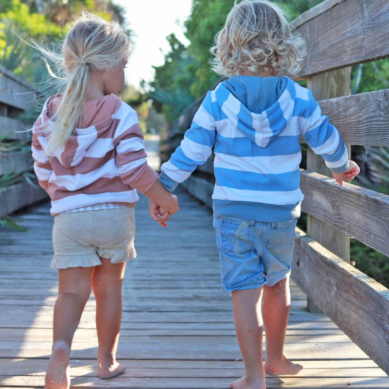 Kids wearing Lovedbaby Reversible Zipper Hoodie - Adobe