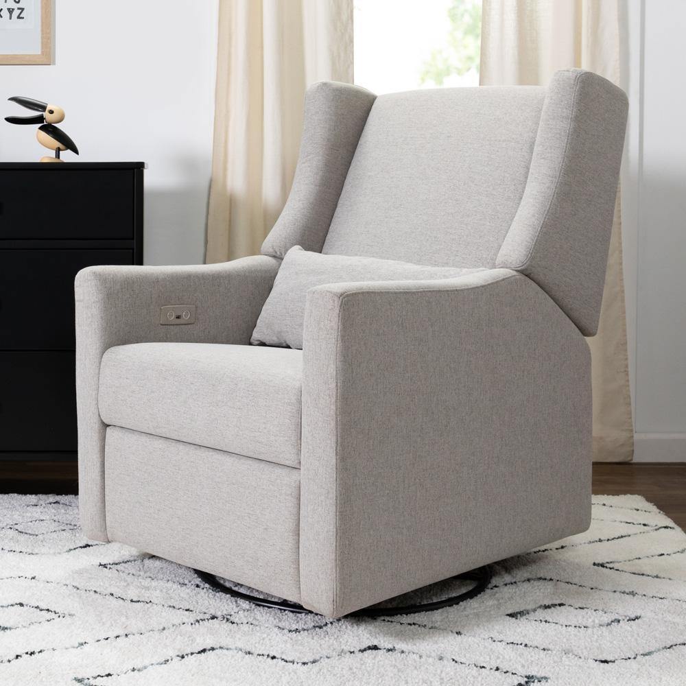 Babyletto Kiwi Glider Recliner w/ Electronic Control and USB - Performance Grey Eco-Weave in home