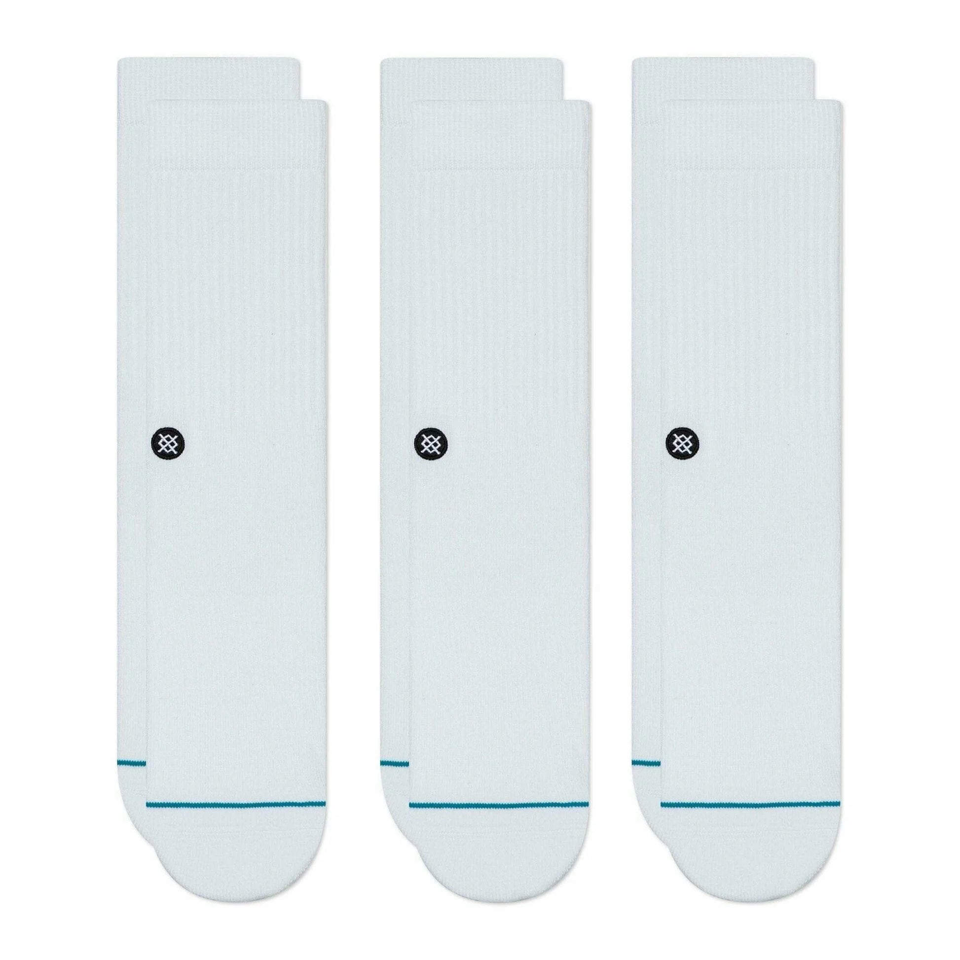 Stance Adult Crew Socks - Icon 3 Pack - White